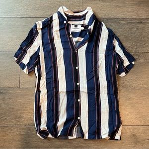 Top Man Blue/Red/White Striped Polo (S)